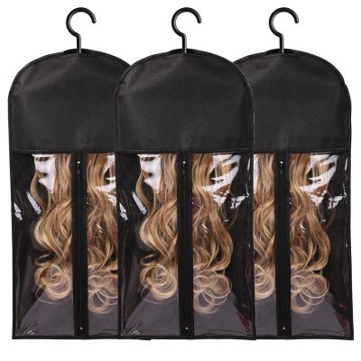 hair extension holder wig storage bags with hanger dust proof storage organizer with hook