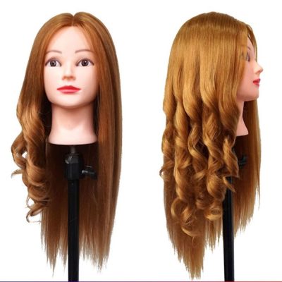 26" mannequin head with 80% real hair