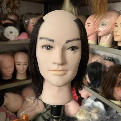 male bald human hair mannequin head