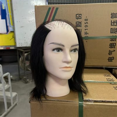 male sparse human hair mannequin head