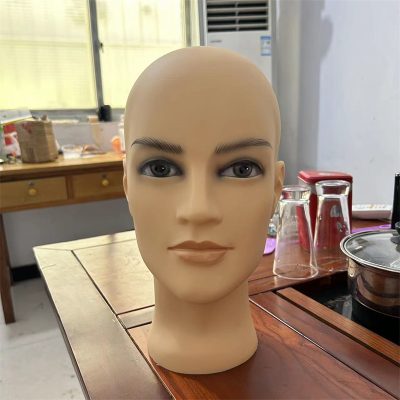 male bald mannequin head for wig making hat and glasses display model head