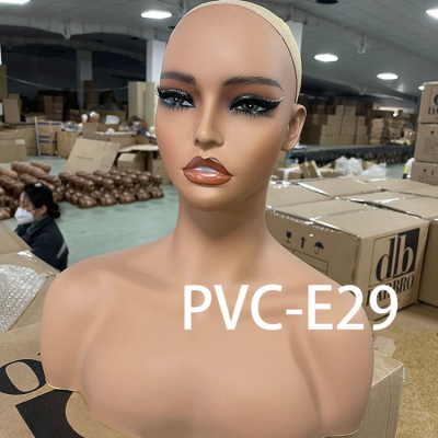 Realistic Female Shoulder-neck Mannequin Head with Custom Makeup - 01