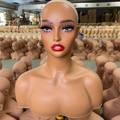 Realistic Female Shoulder-neck Mannequin Head with Custom Makeup - 03