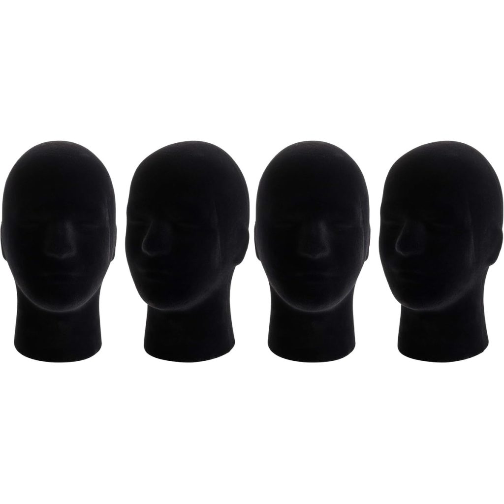 Black Velvet Mannequin Head, 11 Inch Male Display – wholesale from RWAVY factory