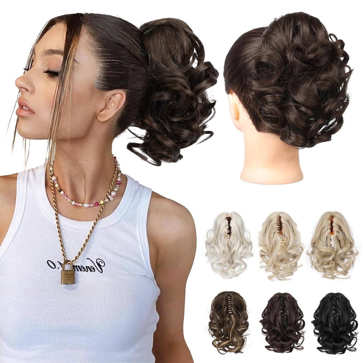 Claw Clip Ponytail Extension, 9 Inch Short Curly – view 4
