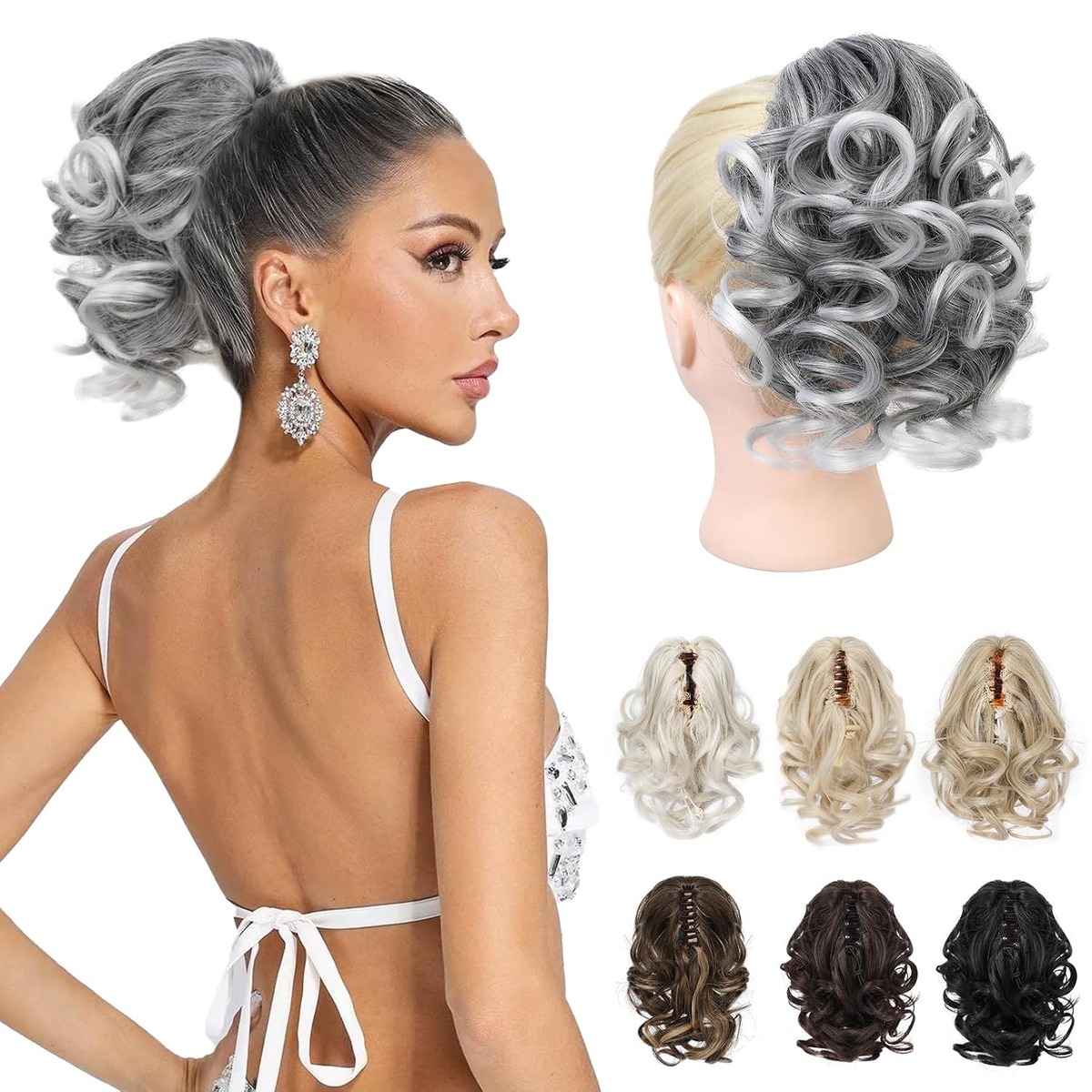 Claw Clip Ponytail Extension, 9 Inch Short Curly – view 9