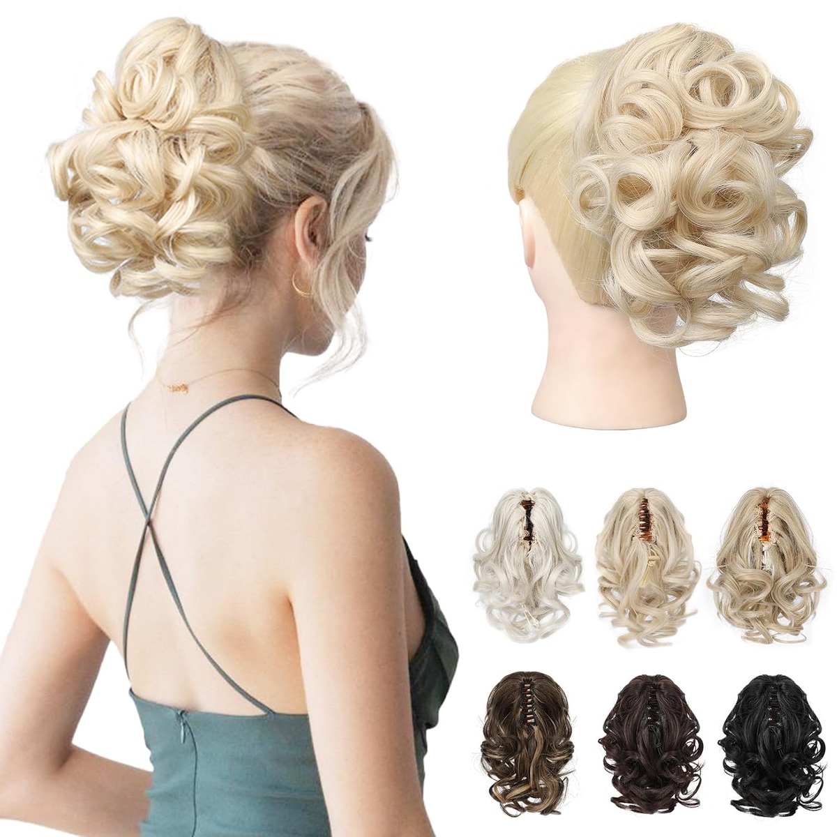 Claw Clip Ponytail Extension, 9 Inch Short Curly – view 6