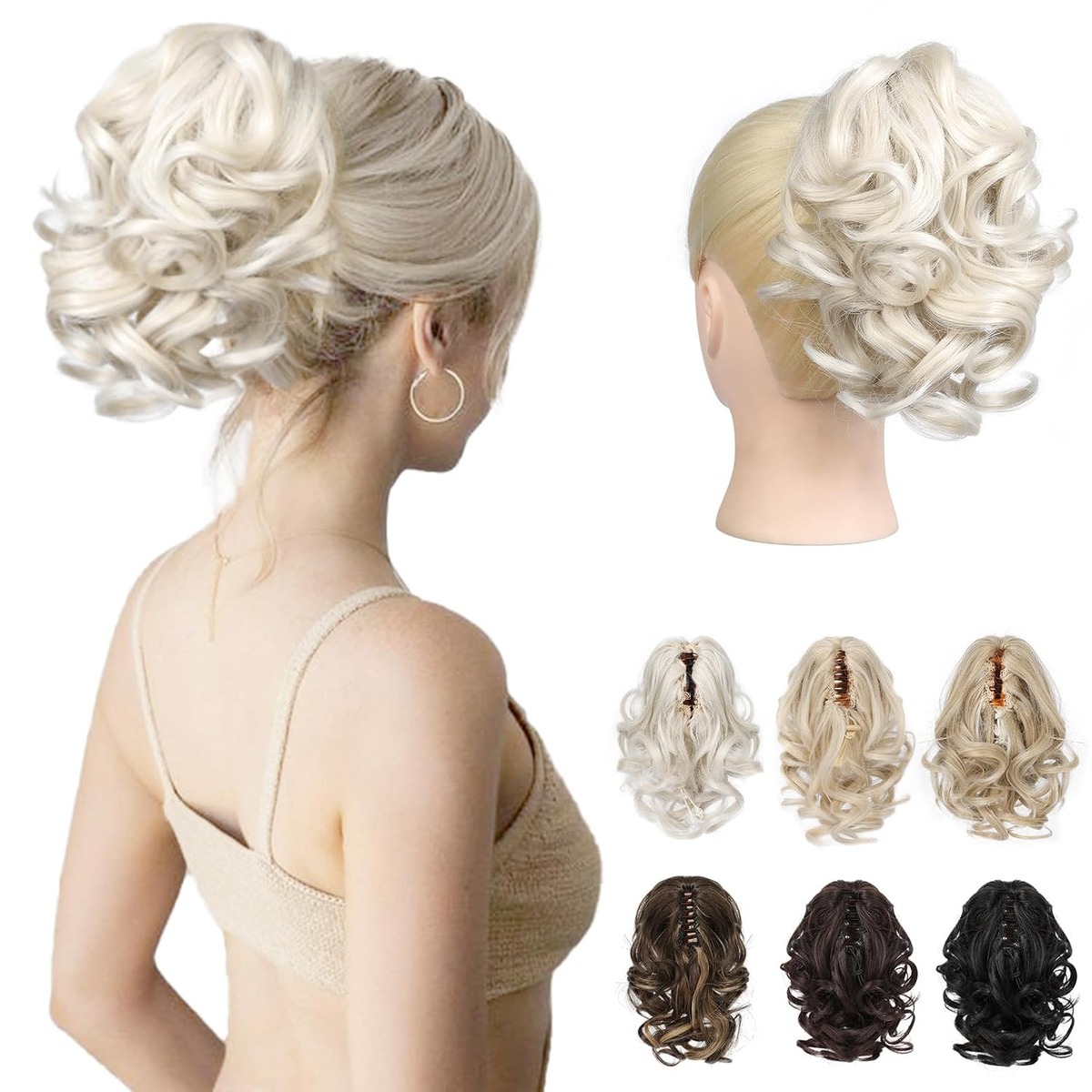 Claw Clip Ponytail Extension, 9 Inch Short Curly – view 7