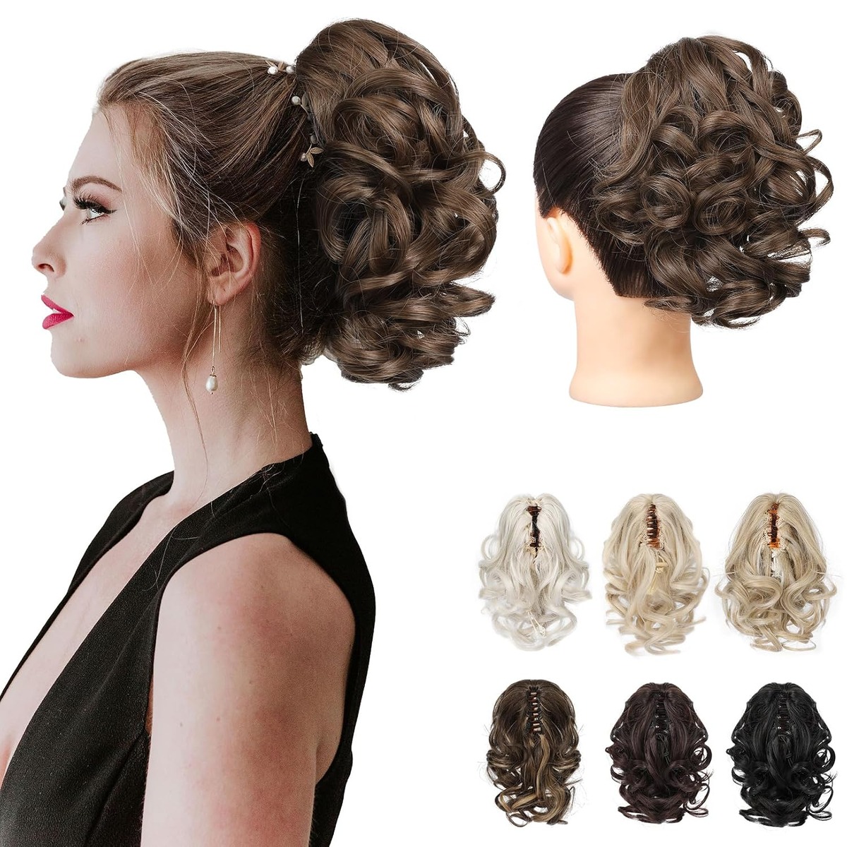 Claw Clip Ponytail Extension, 9 Inch Short Curly – view 5