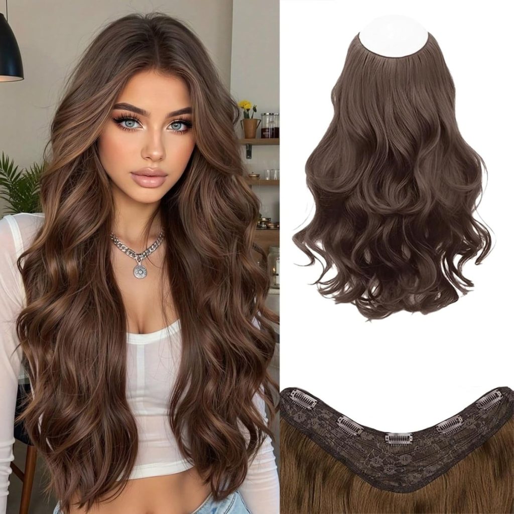 One Piece Clip In Hair Extension, 24 Inch Wavy – wholesale from RWAVY factory
