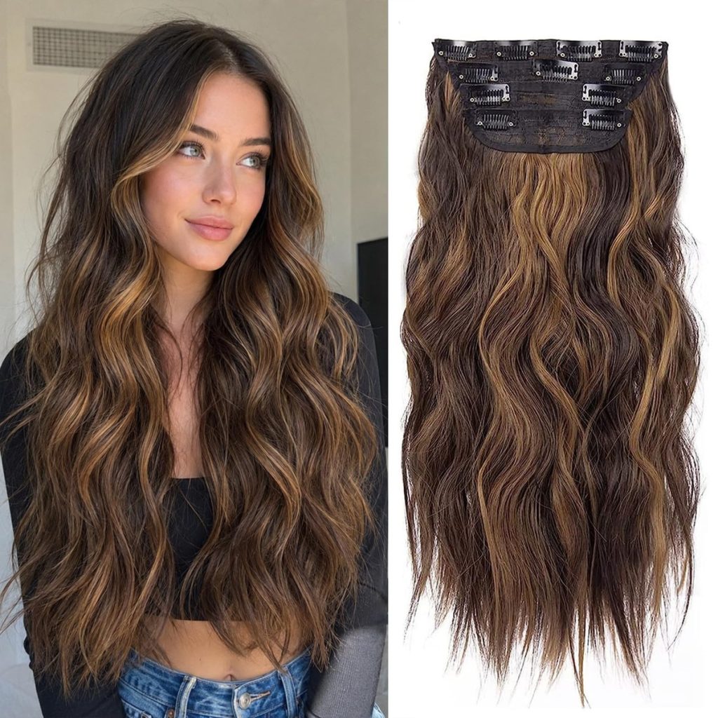 Clip In Hair Extensions, 20 Inch Wavy Synthetic – wholesale from RWAVY factory