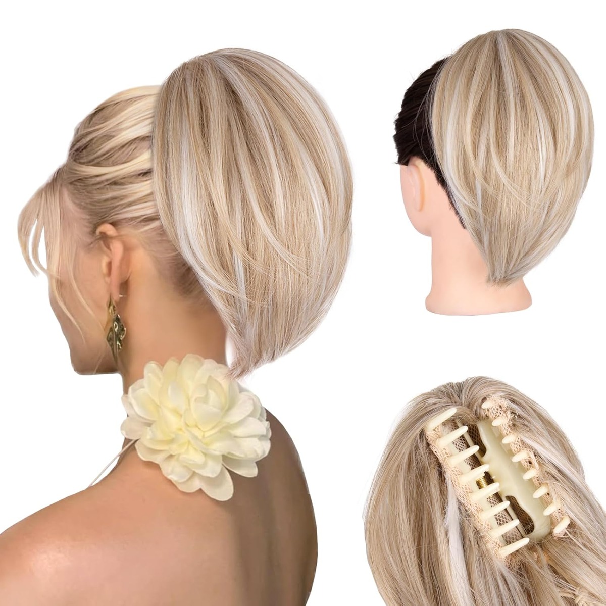 Clip On Ponytail Extension, 10 Inch Short – view 7