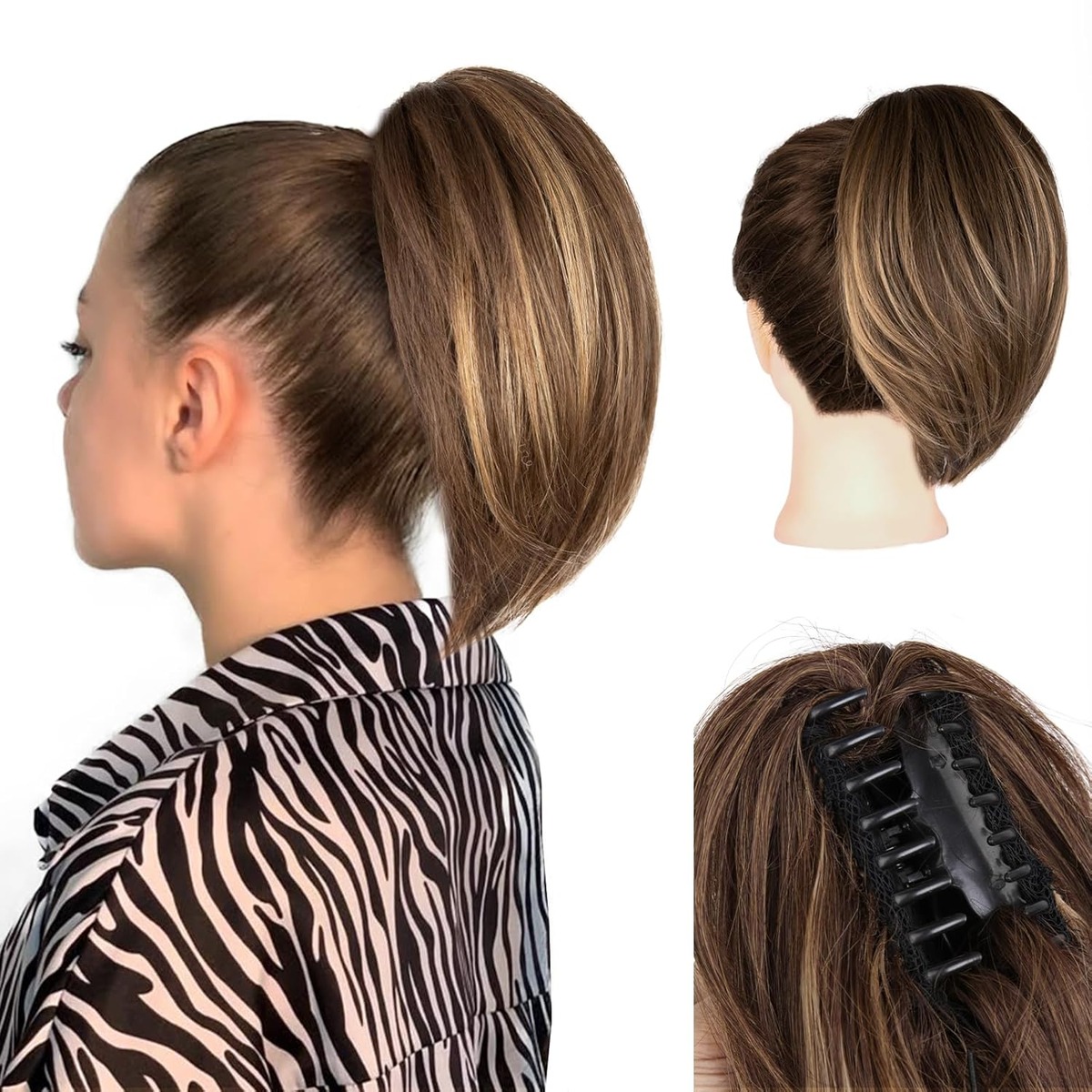 Clip On Ponytail Extension, 10 Inch Short – view 5
