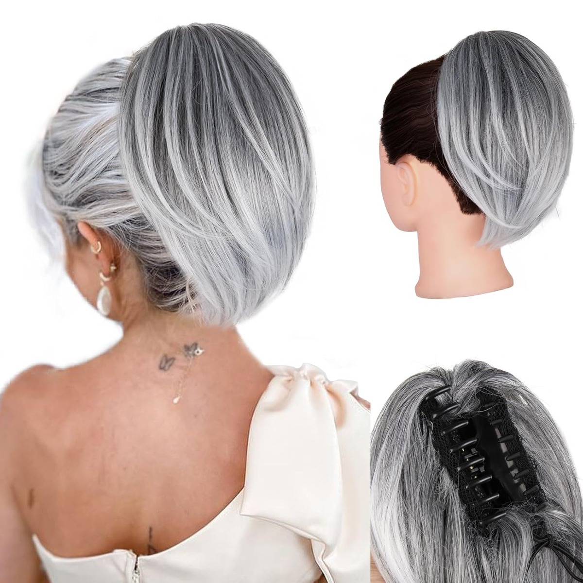 Clip On Ponytail Extension, 10 Inch Short – view 9