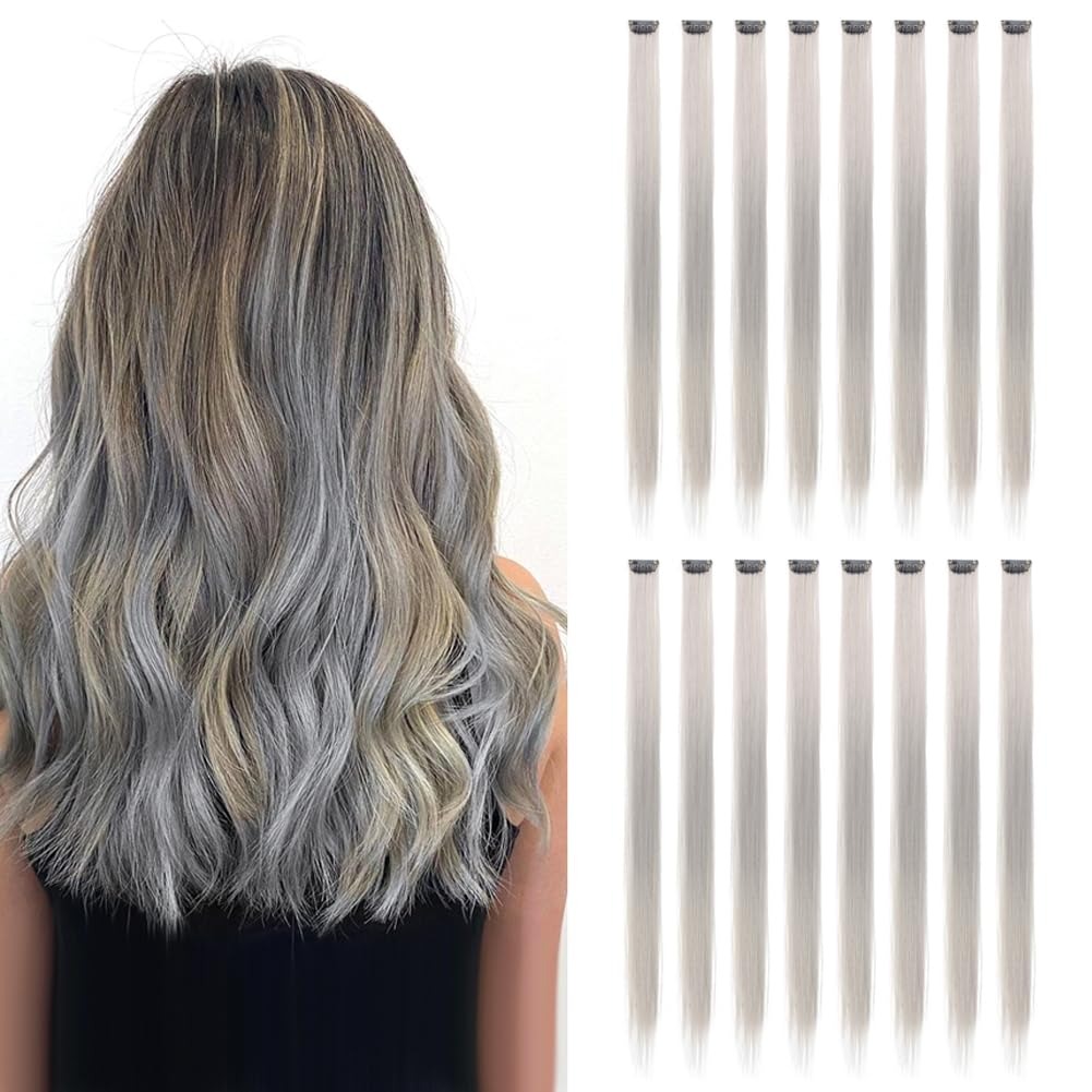 Colored Hair Extensions, 20 Inch Straight Clip In – view 9