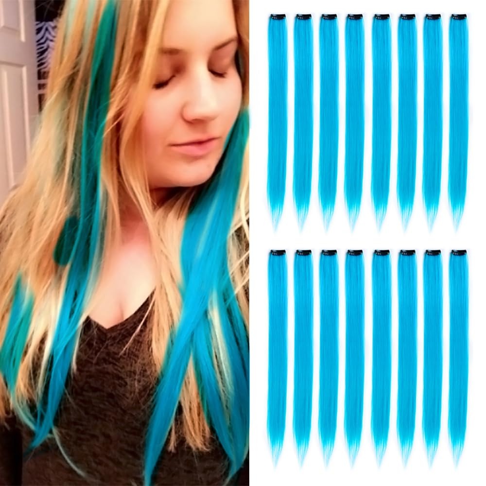 Colored Hair Extensions, 20 Inch Straight Clip In – view 5