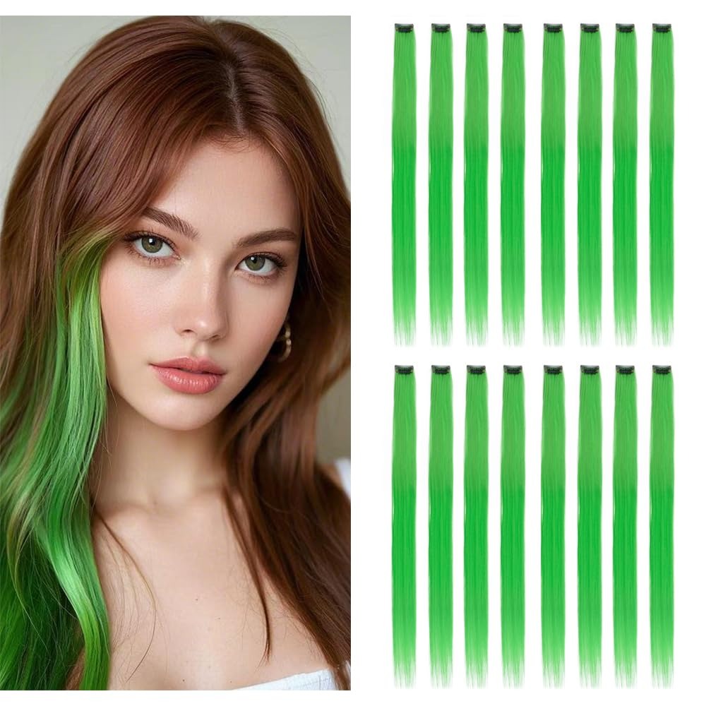 Colored Hair Extensions, 20 Inch Straight Clip In – view 8