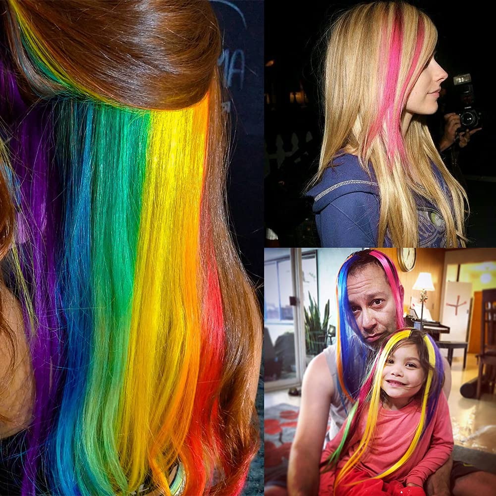 Colored Hair Extensions, 20 Inch Straight Clip In – product detail close-up
