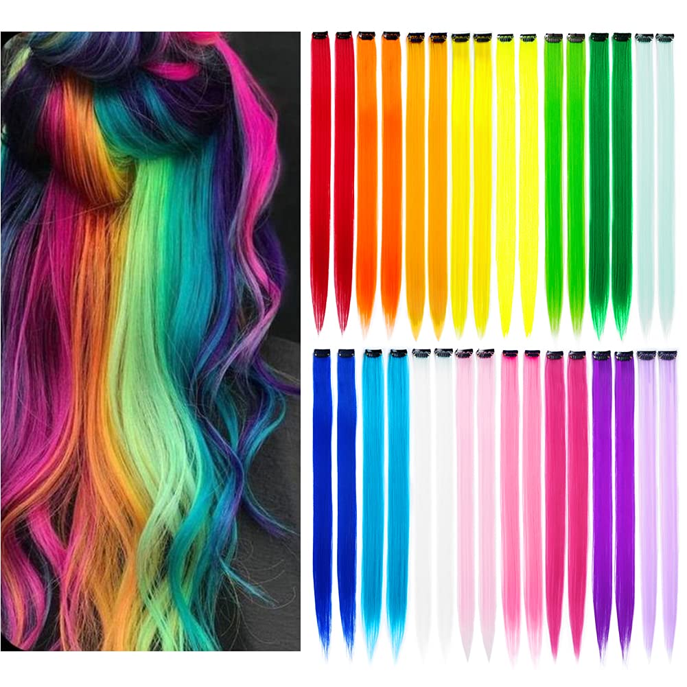 Colored Hair Extensions, 20 Inch Straight Clip In – wholesale from RWAVY factory