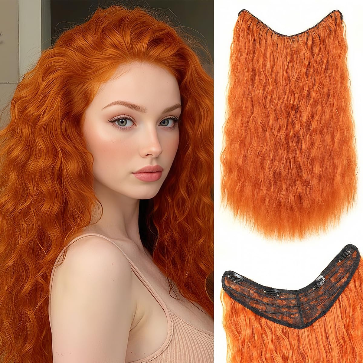 Curly One Piece Clip In Hair Extensions, 20 Inch – view 5