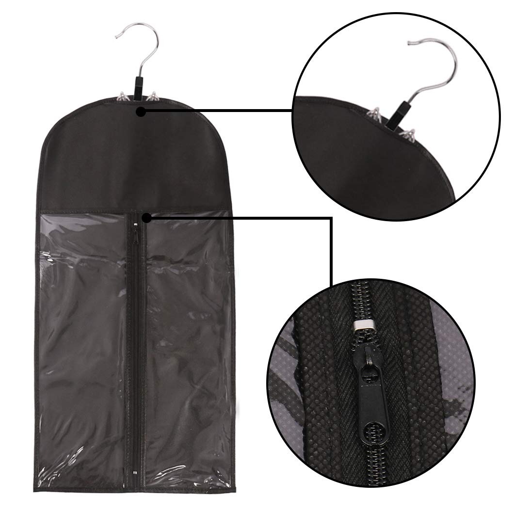 Hair Extension Storage Bag with Hanger, 23.6 Inch Black – product detail close-up