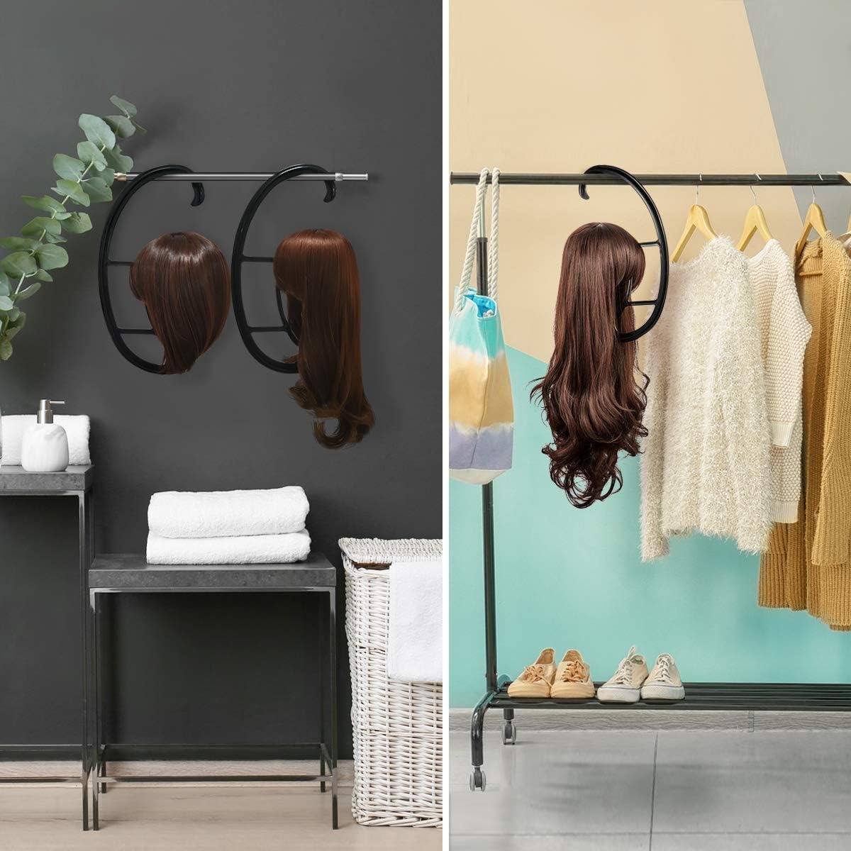Hanging Wig Stand for Air Drying, Space Saving, 4 Sets – view 5