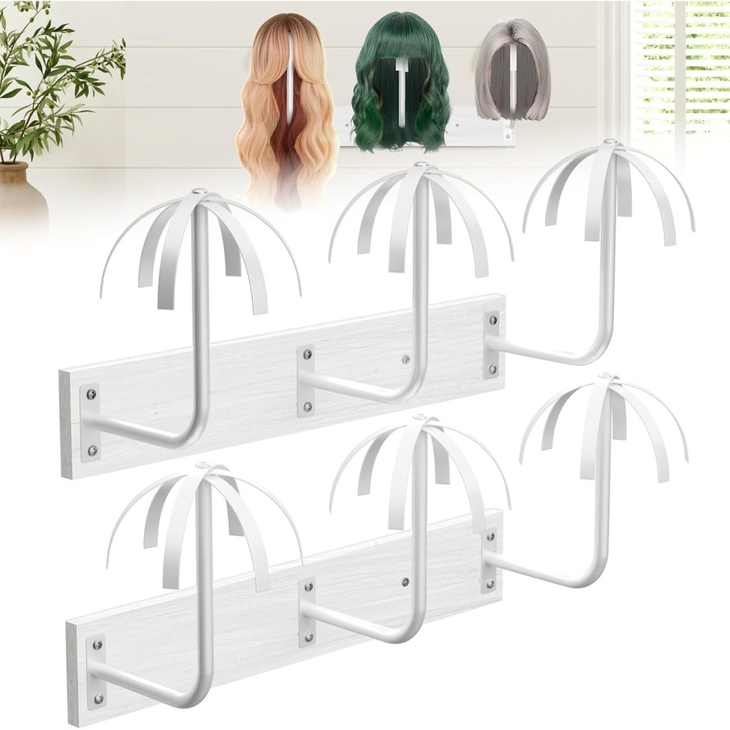 Wall Mounted Wig Storage Organizer, White Hanging Rack – wholesale from RWAVY factory