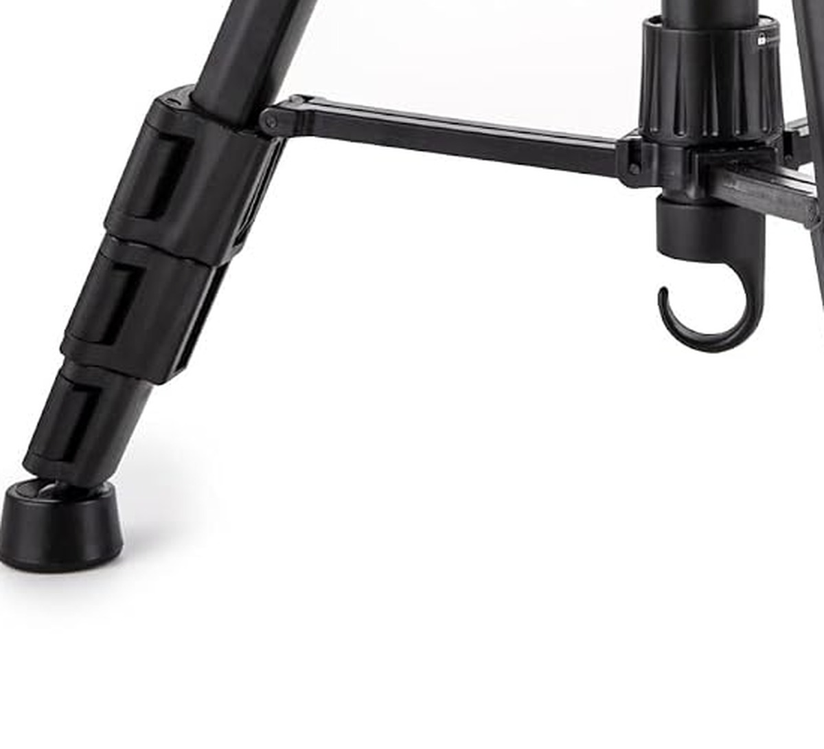 Heavy Duty Wig Stand, Black Tripod, Adjustable Height – product detail close-up