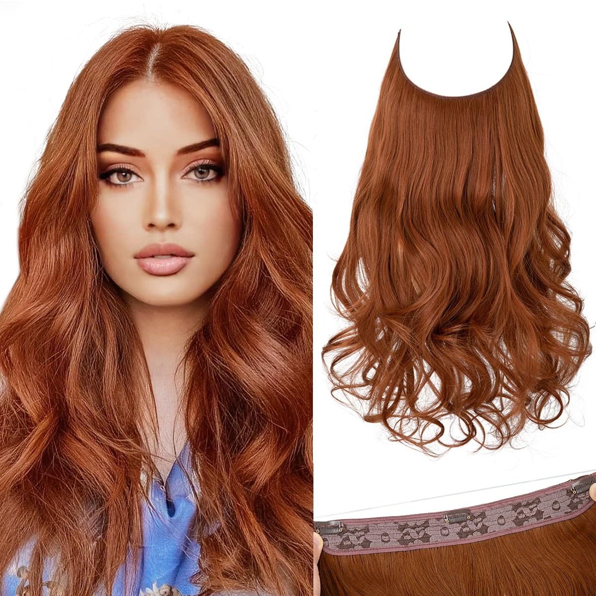 Invisible Wire Hair Extensions 3 Clips, Multi-Color – additional product view