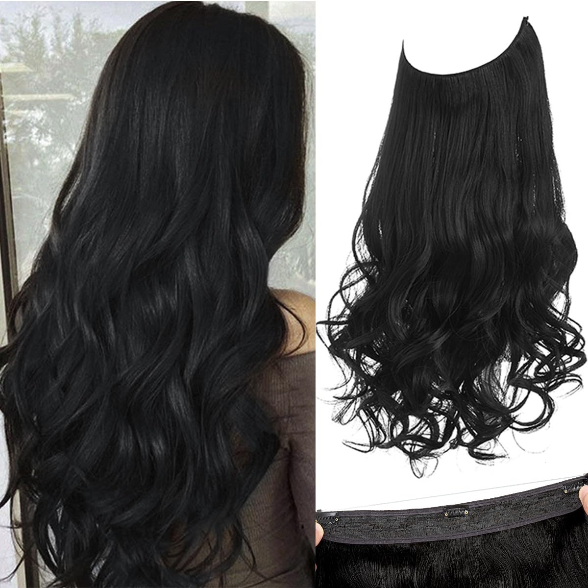 Invisible Wire Hair Extensions 3 Clips, Multi-Color – view 5