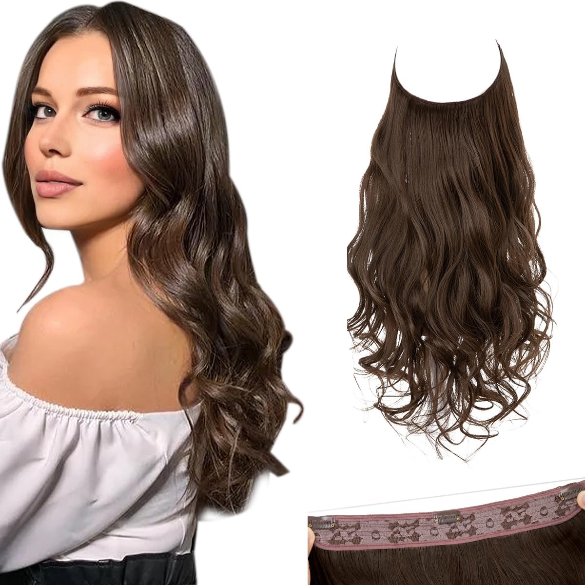 Invisible Wire Hair Extensions 3 Clips, Multi-Color – view 6