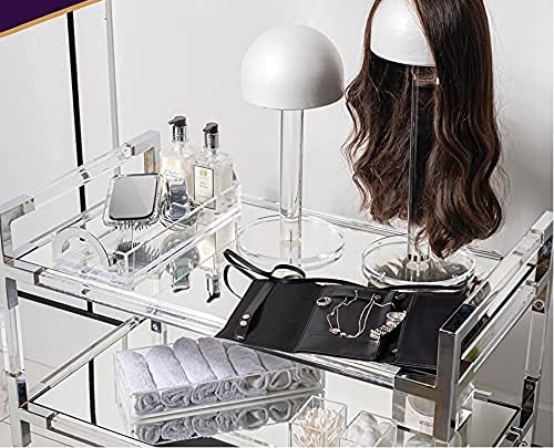 Lucite Wig Stand with Acrylic Mannequin Head, 19 Inch – in use / lifestyle view