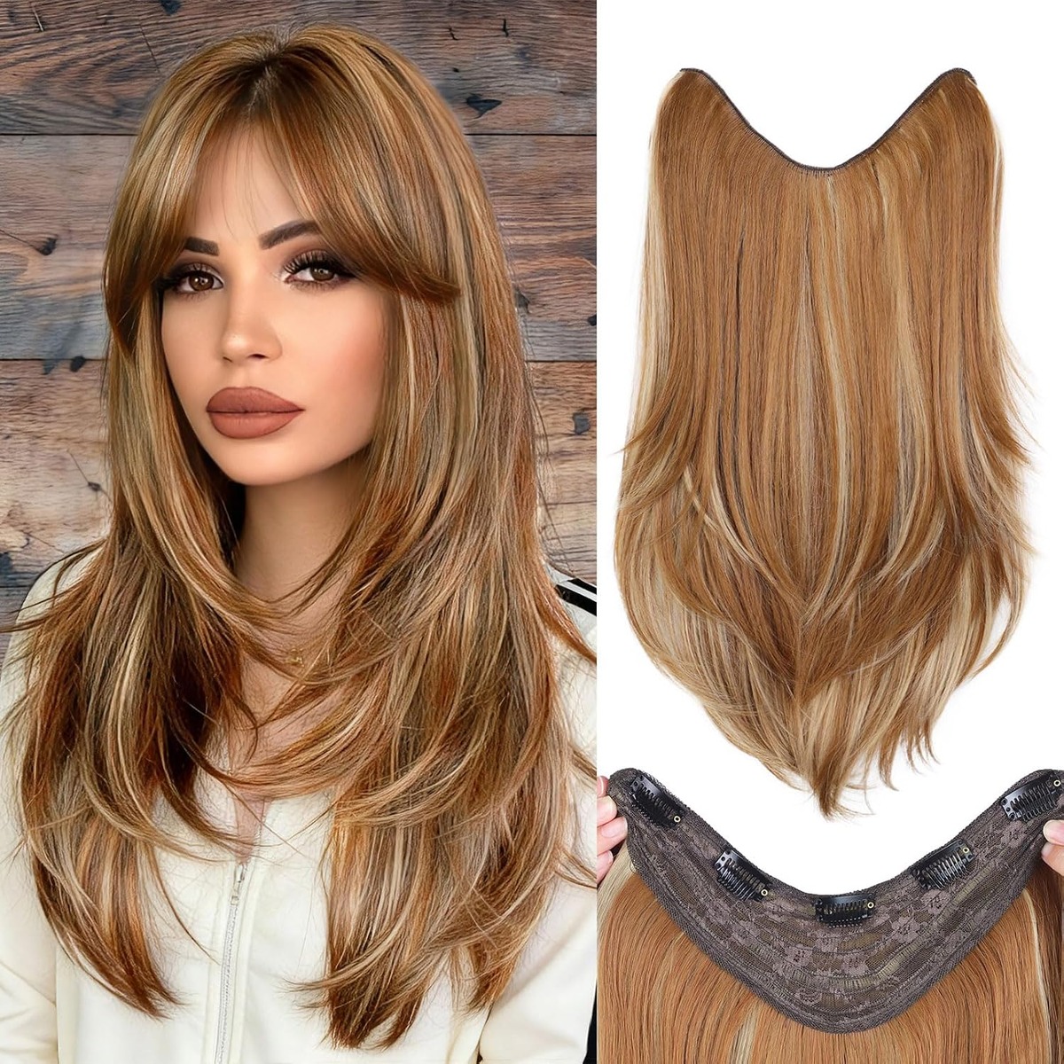 One-Piece Clip In Hair Extensions, 22 Inch Layered – view 8