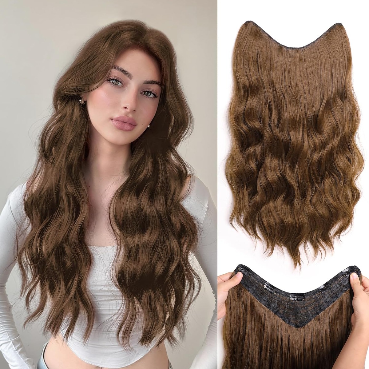 One Piece Clip In Hair Extensions, 24 Inch Synthetic – view 6