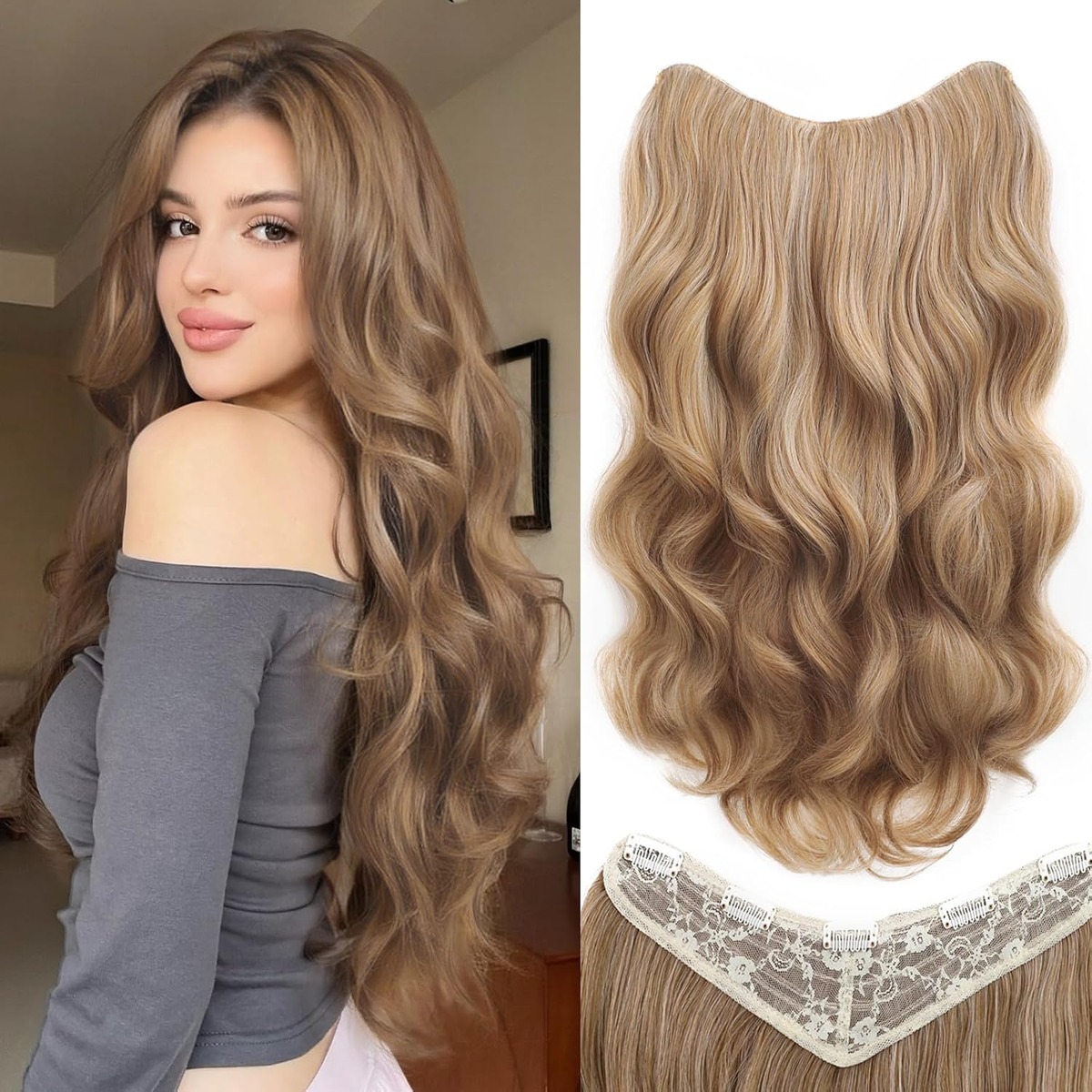 One Piece Clip In Hair Extensions, 24 Inch Synthetic – view 5