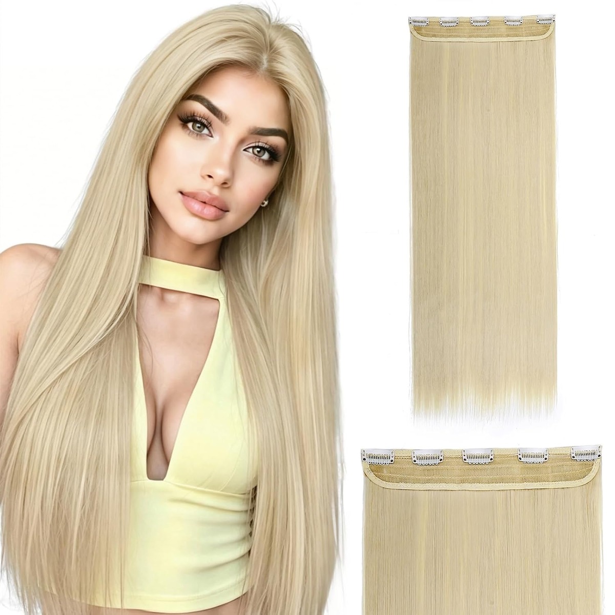 30 Inch One Piece Clip In Hair Extensions, Straight – view 5