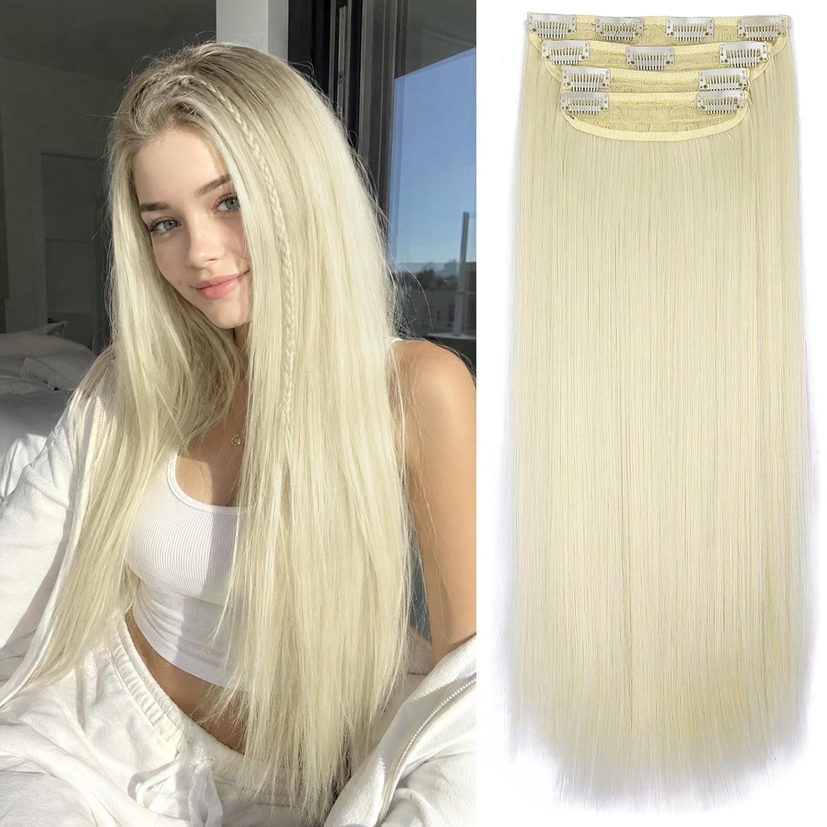 Straight Clip In Hair Extensions, 20 Inch – view 8
