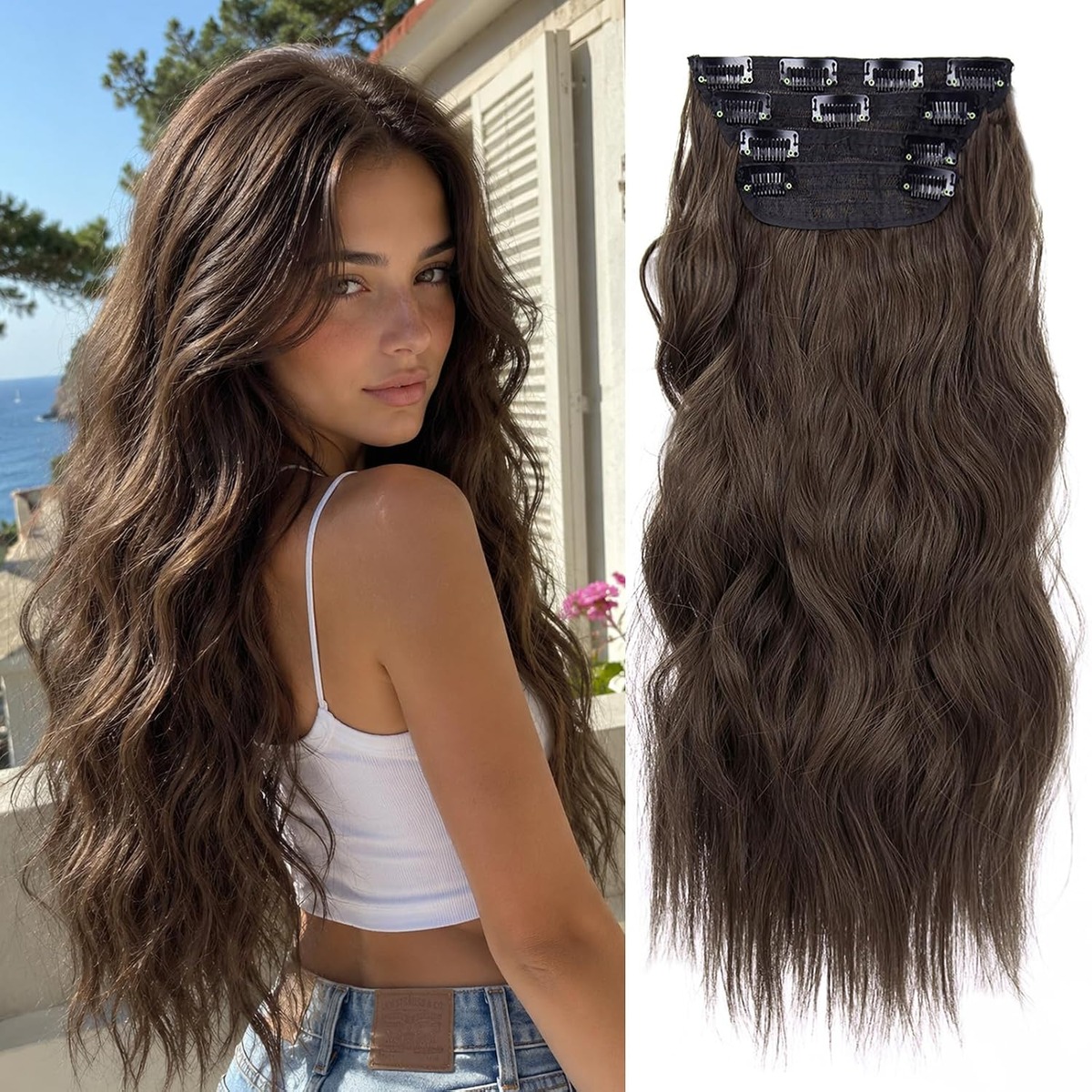 Straight Clip In Hair Extensions, 20 Inch – view 4
