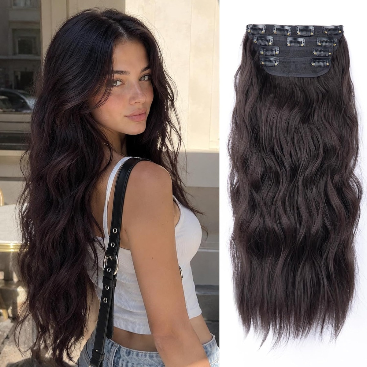 Straight Clip In Hair Extensions, 20 Inch – wholesale from RWAVY factory