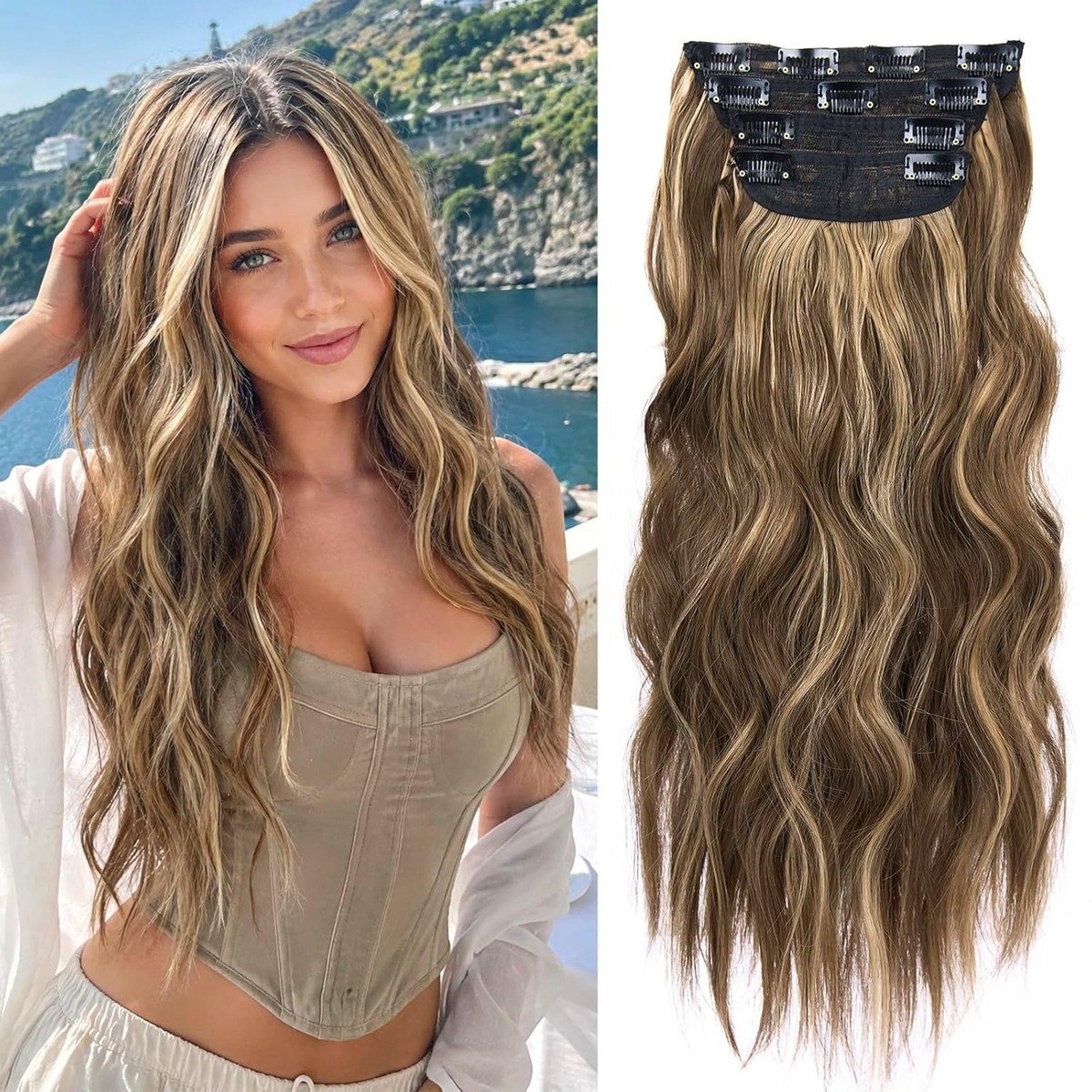 Straight Clip In Hair Extensions, 20 Inch – view 6