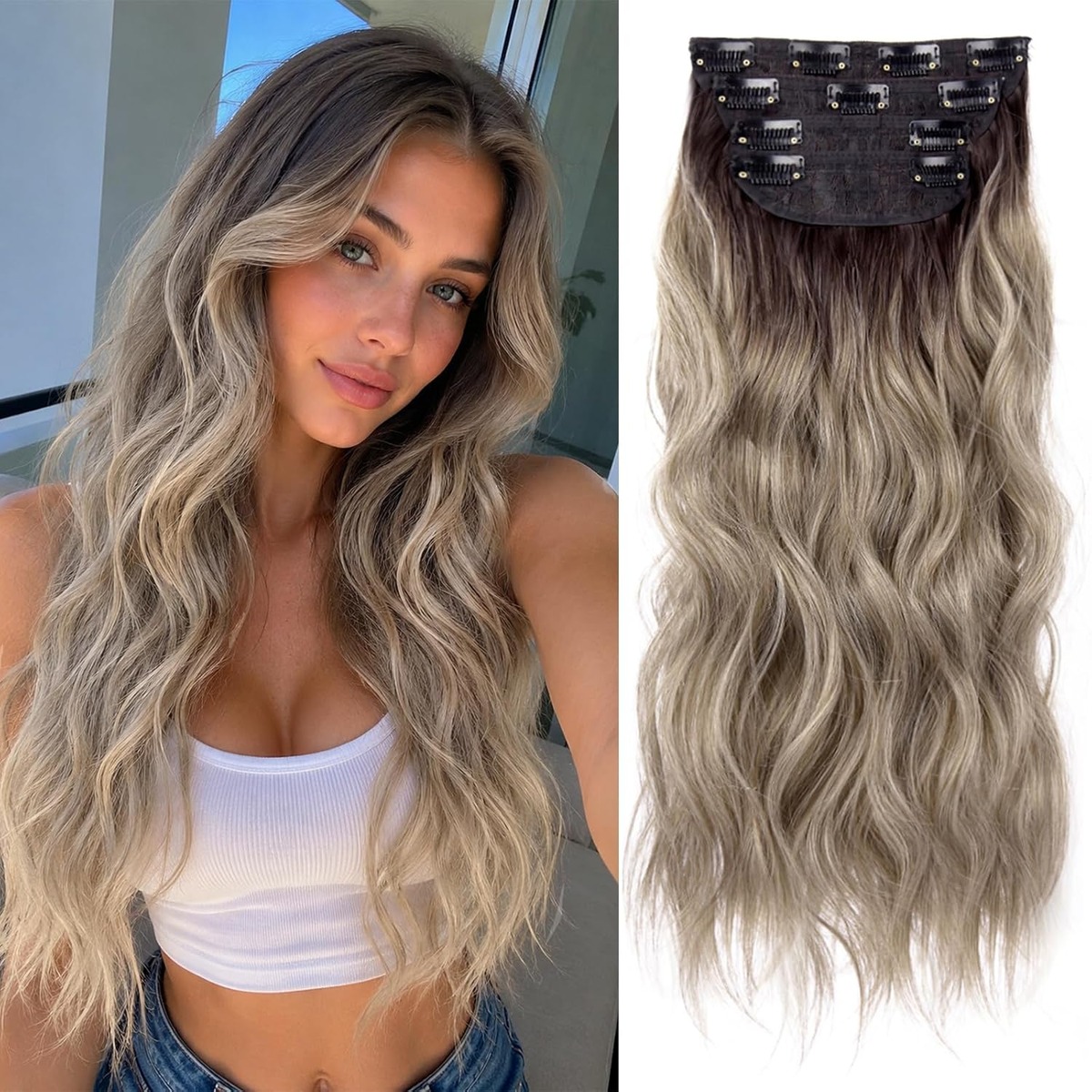 Straight Clip In Hair Extensions, 20 Inch – view 5