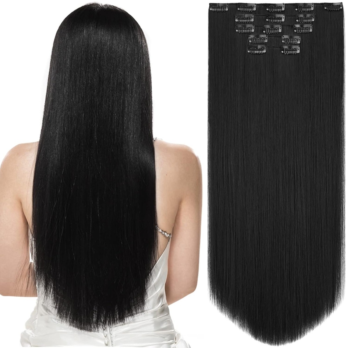 Straight Clip In Hair Extensions, 22 Inch – additional product view