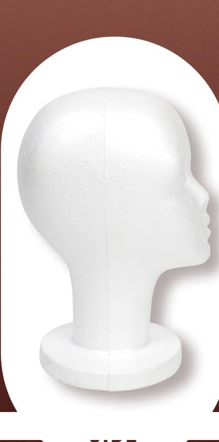 11.4 Inch Styrofoam Mannequin Head, White Foam Wig Stand – additional product view