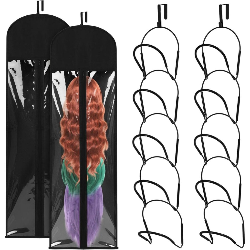 Wig Hanger Rack with Dust-proof Bag, Anti-Slip Black – wholesale from RWAVY factory