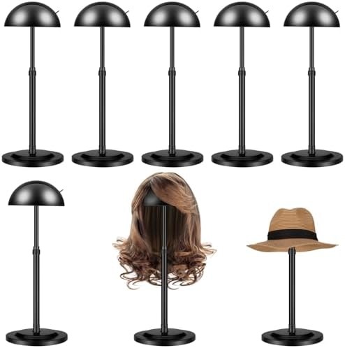 Wig Stand Rack, 12 Heads Rotating Pink for Storage – view 4