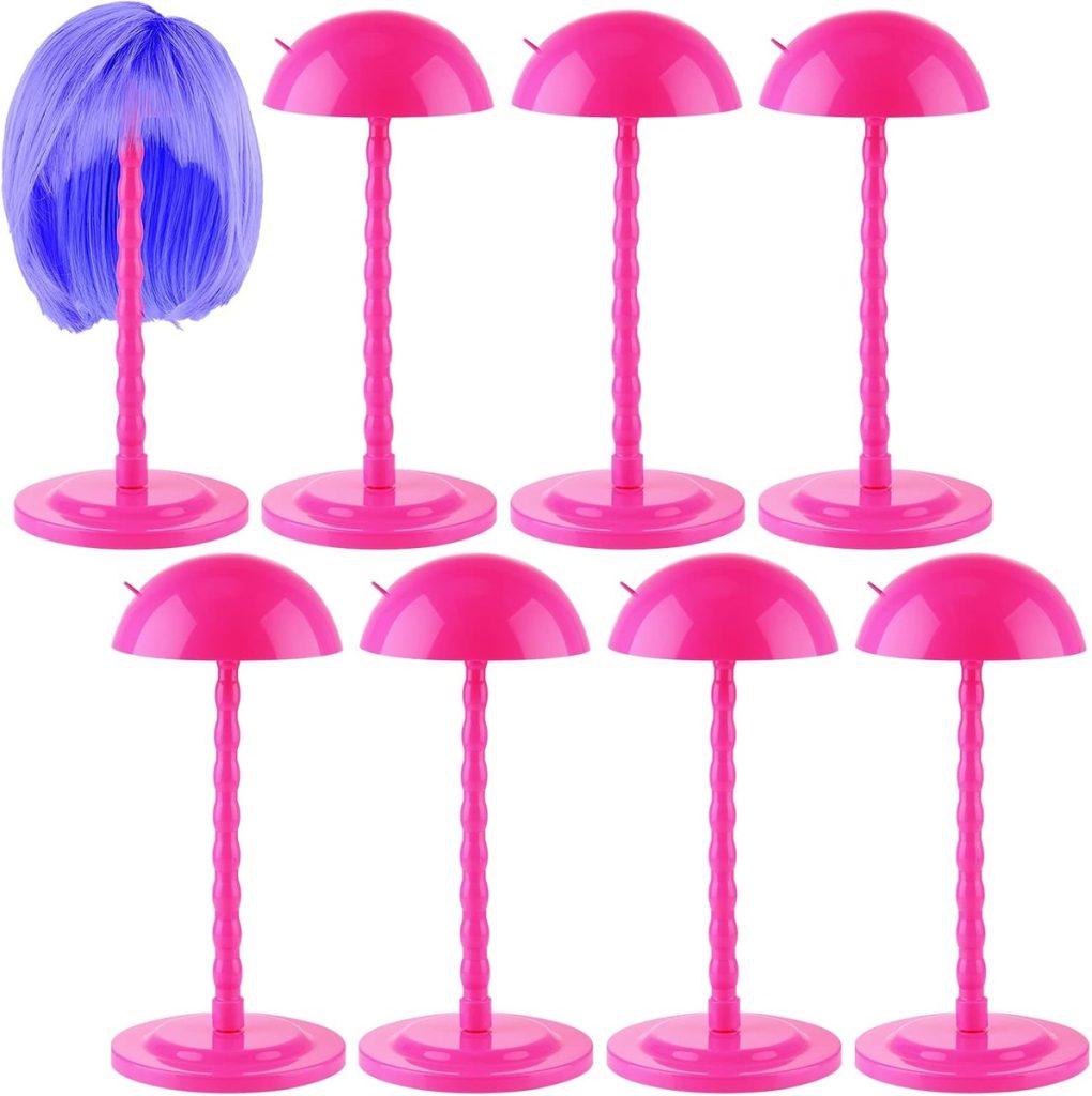 Wig Display Stands, 8 Pcs White 13.8 Inch Anti-Skid – in use / lifestyle view