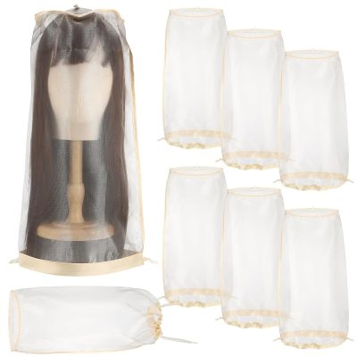 Wig Storage Bag with Drawstring, Mesh Adjustable Beige – wholesale from RWAVY factory